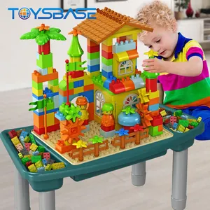 DIY-Mesa de bloques de juguete multifuncional para niños, 300 piezas, aprendizaje/comedor/estudio/juego educativo