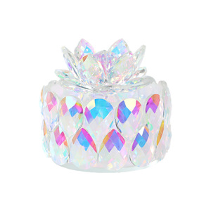 Lussuosa Scatola Espositiva in <span class=keywords><strong>Cristallo</strong></span> Trasparente a Forma di Fiore di Loto, Contenitore in <span class=keywords><strong>Cristallo</strong></span> per Gioielli e Caramelle, Decorazione da <span class=keywords><strong>Tavolo</strong></span> - Product Image 3