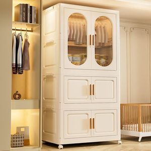 Foldable <b>Plastic</b> Storage Cabinet For Clothing Bedroom Kids Organizer Standing Type Rectangle - Product Image 1