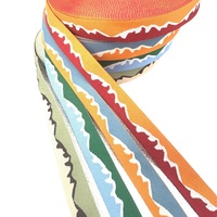 Conception de Texture de lait ondulé coloré motif de montagne enneigée sangle en Polyester 38mm sangle Jacquard pour sangle de guitare sac