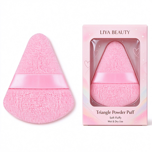LIYA BEAUTY Esponja de Maquillaje Triangular Rosa, Suave y Aterciopelada, para Fijar el Maquillaje, Uso en Seco y Húmedo - Product Image 1
