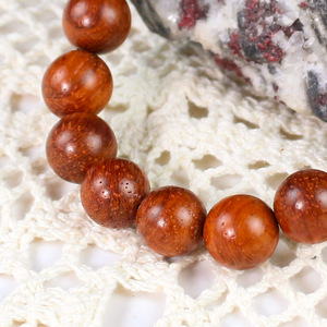 <b>Red</b> Sandalwood Prayer Beads 12mm 17 Beads Single Strand <b>Bracelet</b> Religious Ceremony Unisex Jewelry - Product Image 2