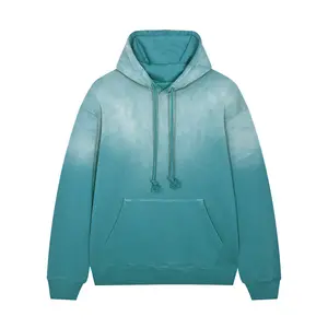 420 400 gsm hoodie manufacturers men best 100% cotton distressed washed light blue hoodie