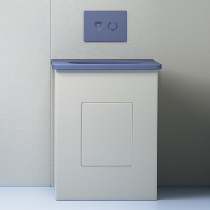 Lavabo a colonna moderno e minimalista con imbottitura morbida in silicone antiurto per sale intervi, centri di detenzione carceraria e bagni di custodia - Product Image 3