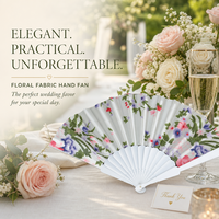 Éventails pliants personnalisés en tissu floral avec baleines en plastique, éventails de danse espagnols et chinois pour cadeaux de mariage, cadeaux de fête, OEM