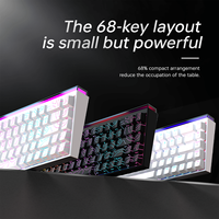 Ajazz NK68 Kabelgebundene Mechanische Gaming-Tastatur RGB-Hintergrundbeleuchtung Ergonomische Tastenkappen Englisches Layout für PC Laptop Gamer