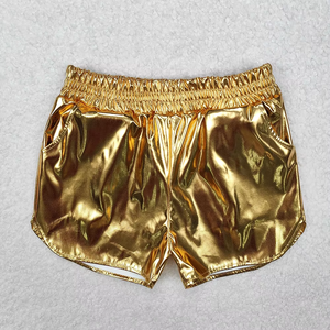Shorts en cuir élastiques pour filles de 2 à 16 ans, couleur bonbon, avec poches, vente en gros - Product Image 2
