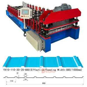 Hochgeschwindigkeit vollautomatische kundenspezifische einlagige trapezförmige Eisenplatte 5-ribben-dachziegelrollenformmaschine