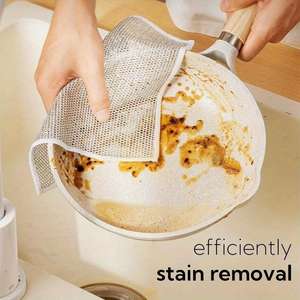 10個1パックポリエステル洗面器再使用可能グリース防止クイックドライ食器洗浄ラグウェットドライ用キッチンクリーニング布 - Product Image 6
