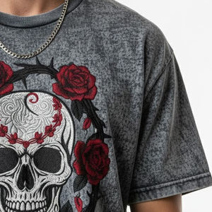 เสื้อยืดสำหรับผู้ชายเสื้อลายกรดซักเสื้อผ้าออกใหม่ - Product Image 6