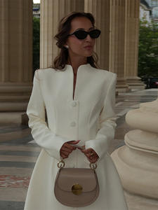 Vestido de Maternidad Vintage de Poliéster, Estilo Elegante, Color <span class=keywords><strong>S</strong></span>ólido, Cuello Redondo, Cintura Ajustada, Falda Corta Tipo A - Product Image 6