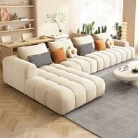 Ensemble de canapés modulaires sectionnels modernes de haute qualité, velours crème, meubles doux pour salon, villa