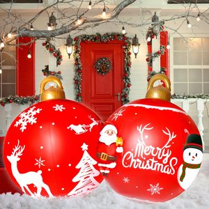 Boule décorative gonflable de Noël 24 pouces, boules de jardin, décorations d'arbre de Noël, décorations gonflables en PVC, boule de décoration gonflable de Noël - Product Image 1