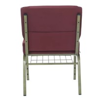 Chaises de théâtre rembourrées à prix de gros, chaises d'église en tissu avec pieds en métal et porte-livres