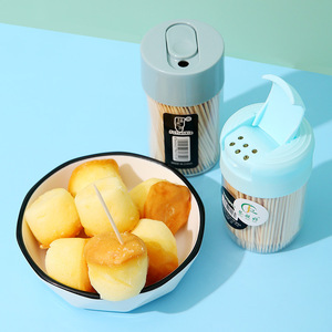 <b>Toothpick</b> Holder Portable Flip Top Bamboo <b>Toothpicks</b> Storage Box With Lid For Home And Travel Use - Product Image 4