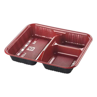 Jetable PP En Plastique Bento Déjeuner Boîte Divisée 3 Compartiments Repas Préparation Conteneur Plateau En Relief Ménage Vaisselle