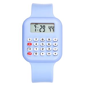 Unisex Kid Silicone Digital Wrist Watches Multi-Purpose Electronic Calculator and <b>Clock</b> with Battery Power Source - Product Image 1