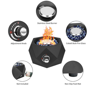 Tavolo da Esterno Portatile OEM B2B in Acciaio Inossidabile Nero con Braciere <span class=keywords><strong>a</strong></span> <span class=keywords><strong>Gas</strong></span> Propano Senza Fumo per Giardino - Product Image 3