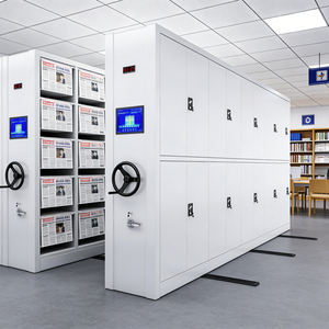 <strong>Library</strong> Archive <strong>Cabinet</strong> Movable Rack High-Density Archival Storage Compact Shelving Mobile Compact Shelving With Map <strong>Cabinet</strong> - Product Image 3