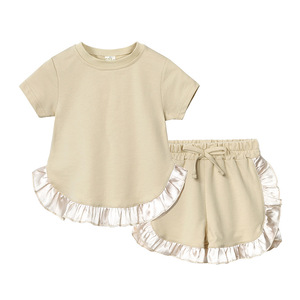 Conjunto de Verano de 2 Piezas para Bebé Niña, Algodón con Encaje, Ropa Suave para Bebés, Estilo Casual y Cómodo - Product Image 3