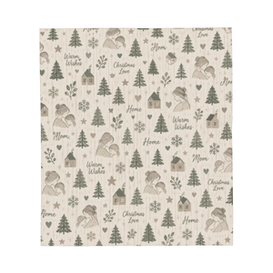 Couverture en flanelle de luxe douce et moelleuse en polyester avec motif de sapins et de lettres Joyeux Noël pour lit - Product Image 4