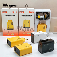 Chargeur USB Super Rapide de Haute Qualité 67W pour Xiaomi, Adaptateur de Voyage avec Prise US EU pour Redmi