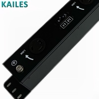 KAILES (KLS) Série PDU Haute Puissance 63A Triphasé pour l'Exploitation Minière, 3 Prises L6-30, Disjoncteur à 3 Voies, 200-240VAC, Coque Noire, Vertical