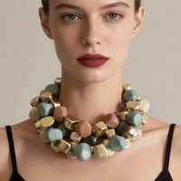 Collier artisanal Zooying, simple, frais, tendance, géométrique, en résine perlée, multicolore, décontracté