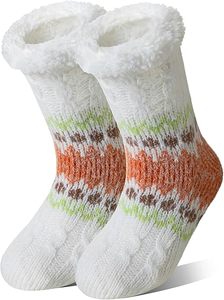 <span class=keywords><strong>Calcetines</strong></span> Antideslizantes Térmicos de Punto Transpirables a Media Pantorrilla para Mujer, con Forro de Vellón Coral y Puño Antideslizante, Ideales para Uso Diario en Primavera - Product Image 2
