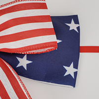 Ruban personnalisé petit nœud patriotique motif drapeau rayé étoile pour la Fête de l'Indépendance, le Memorial Day et le 4 juillet