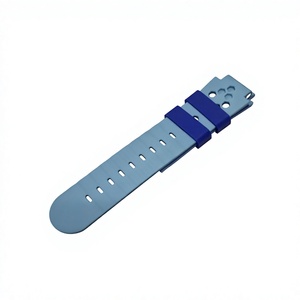 Blue <b>Silicone</b> Watch Strap Two-color LSR 20mm 22mm Quick Release Replacement Band Soft Waterproof Adjustable for Smartwatch - Product Image 2