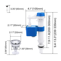 Kit de réparation pour réservoir de toilettes à montage supérieur, vanne de remplissage réglable résistante à la corrosion, composants de chasse d'eau de remplacement, installation facile