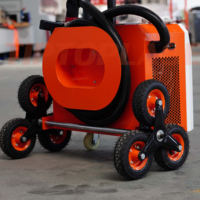 Nettoyeur laser à impulsions refroidi par air 500W avec valise trolley large et roues triangulaires, pour la rouille, l'acier au carbone, l'acier inoxydable et la pierre, démarrage à un bouton
