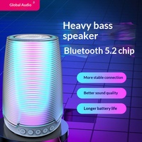 Haut-parleur portable en plastique 5.2 avec lumière LED RGB, sortie 10W, batterie intégrée, pour usage extérieur et domestique, fonction vocale intelligente pour le bureau et la collecte de fonds, petit format