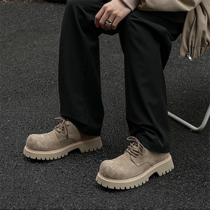 Chaussures en daim à plateforme pour hommes, décontractées, légères, confortables, respirantes, flexibles, tendance, style quotidien, semelle intermédiaire en caoutchouc, microfibre - Product Image 3