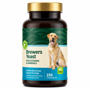 Levure de bière pour chiens avec vitamines B et minéraux, comprimés à mâcher, aide au bien-être de la peau et du pelage, maintien de la vitalité canine, 250 unités - Product Image 1