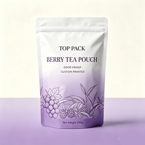 Custom Small Batch OEM Pastel Multi Color Tea Stand Up Zipper <b>Bag</b> for Loose Leaf Tea Collection Online Offline Retailc MOQ500 - Product Image 2