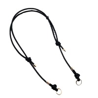 Cordon élégant noir en cuir PU tressé avec accents dorés, support polyvalent pour lunettes, sangle accessoire avec clip pour accessoires de sac DIY