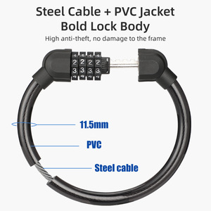 Yueli Bicycle Combination <b>Lock</b> Steel Cable Ring 4 Digit <b>Portable</b> Anti Theft Cycling Equipment - Product Image 4