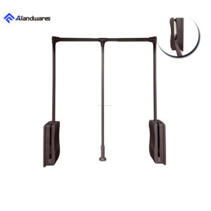 <span class=keywords><strong>Tringle</strong></span> à vêtements large en aluminium réglable organisateur de cintre de levage d'armoire haute tige de placard pour matériel de levage de garde-robe - Product Image 1