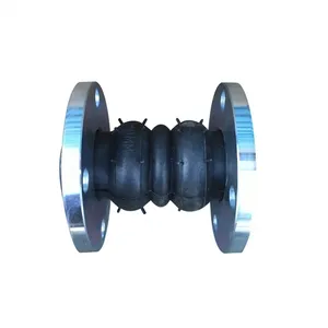 Double Sphere Flanged Rubber Flexible Connector Coupling Pipeline Ansi 150lbs Flange Bellows Rubber Expansion Joint