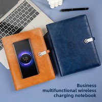 Ensemble carnet et batterie externe sans fil personnalisable – Cadeau d'affaires pour conférences – Chargeur portable – Journal – Fin d'année