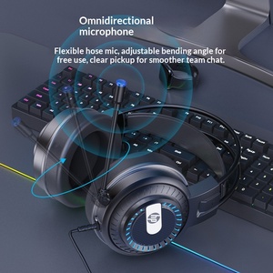 Casque de jeu filaire H-P DHE-8008U circum-auriculaire en cuir PU pour e-sport, interface USB, câble de 2,2 m, pour ordinateur portable/de bureau, avec transducteurs à armature équilibrée - Product Image 4