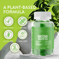 Complément Alimentaire Gommes Beauté au Thé Vert Matcha Brûleur de Graisse Abdominale Personnalisé Tonique Minceur pour Adultes 60 Comprimés Suppléments à Base de Plantes