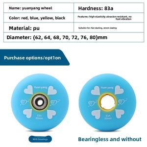 Roues de patins à roulettes Ruidongle 72 76 <span class=keywords><strong>80</strong></span> <span class=keywords><strong>mm</strong></span>, accessoires de <span class=keywords><strong>rollerblade</strong></span>, roues de patins à glace, roues en caoutchouc, roues en PU élastiques résistantes à l'usure - Product Image 6