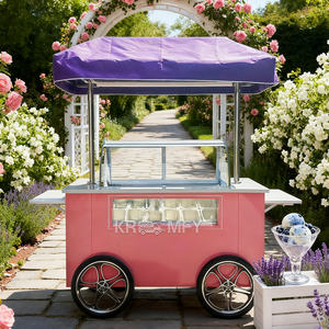 Carrito Móvil con Luces LED para Venta de Helados, Kiosco de Comida, Congelador Expositor de Gelato para Exteriores - Product Image 4