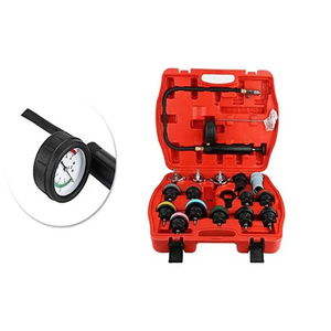 Kit de <span class=keywords><strong>test</strong></span> de fuites pour système de refroidissement de voiture 18 pièces, testeur de pression de radiateur, détecteur de fuites de liquide de refroidissement, outil de nettoyage sous vide pour joint de culasse - Product Image 1