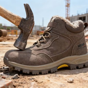 Stivali di Sicurezza Alti da Uomo Antiurto Antiperforazione Foderati in Pelliccia <span class=keywords><strong>Scarpe</strong></span> di Protezione per il Lavoro Stivali di Sicurezza Invernali Alti - Product Image 6
