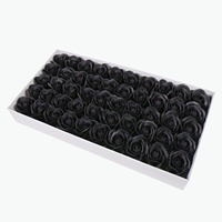 Vente en gros d'usine de roses artificielles en savon colorées, 33 couleurs, 50 pièces/boîte, bricolage, mariage, fête, Saint-Valentin, fête des mères