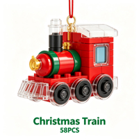 Blocs de construction de pendentifs de Noël DIY, mini briques pour enfants, jouet, ornement suspendu pour arbre de Noël, décoration de fête, cadeau